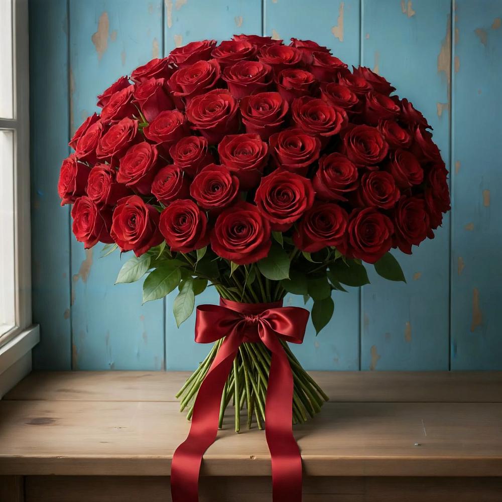 Букет Красные розы Блэк Меджик в Шали