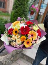 Букет цветов из:  Герберы, Ромашки, Хризантемы, Розы и Подсолнухи #REPLACE_PRED# Шали