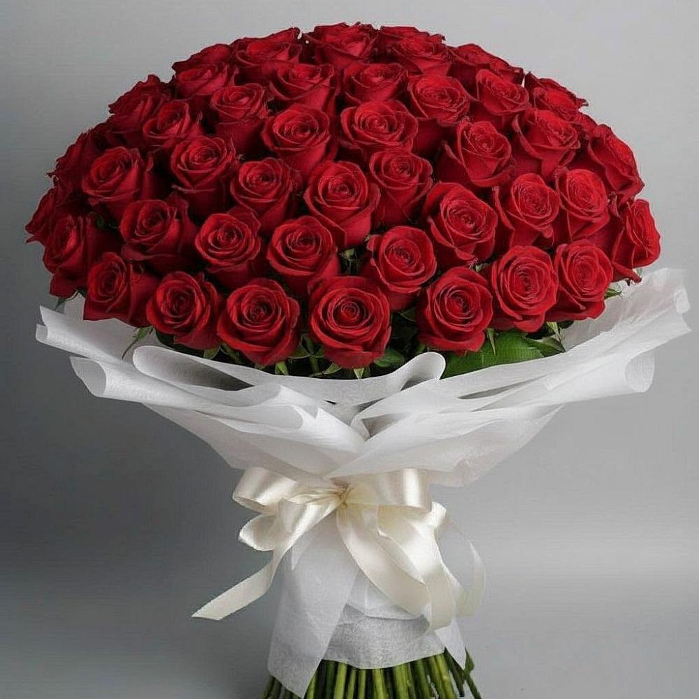 Букет 101 Красная роза Блэк Мэджик в Шали