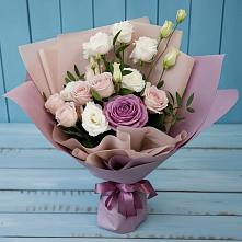 Букет цветов из:  Розы и Лизиантусы #REPLACE_PRED# Шали