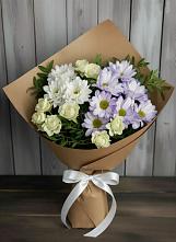 Букет цветов из:  Хризантемы и Розы в Шали