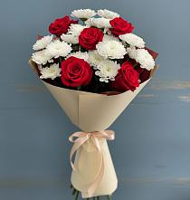 Букет цветов из:  Розы и Хризантемы в Шали