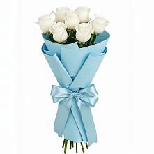 Букет 7 белых роз Проуд в Шали