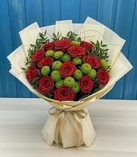 Букет цветов из:  Розы и Хризантемы в Шали