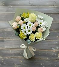 Букет цветов из:  Альстромерии, Розы и Хризантемы в Шали