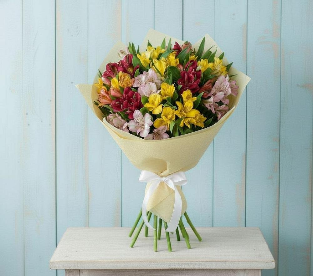 Букет цветов из: Альстромерии в Шали
